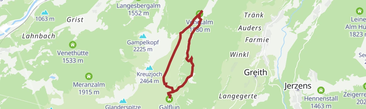 Route map: 3-Almen-Wanderung